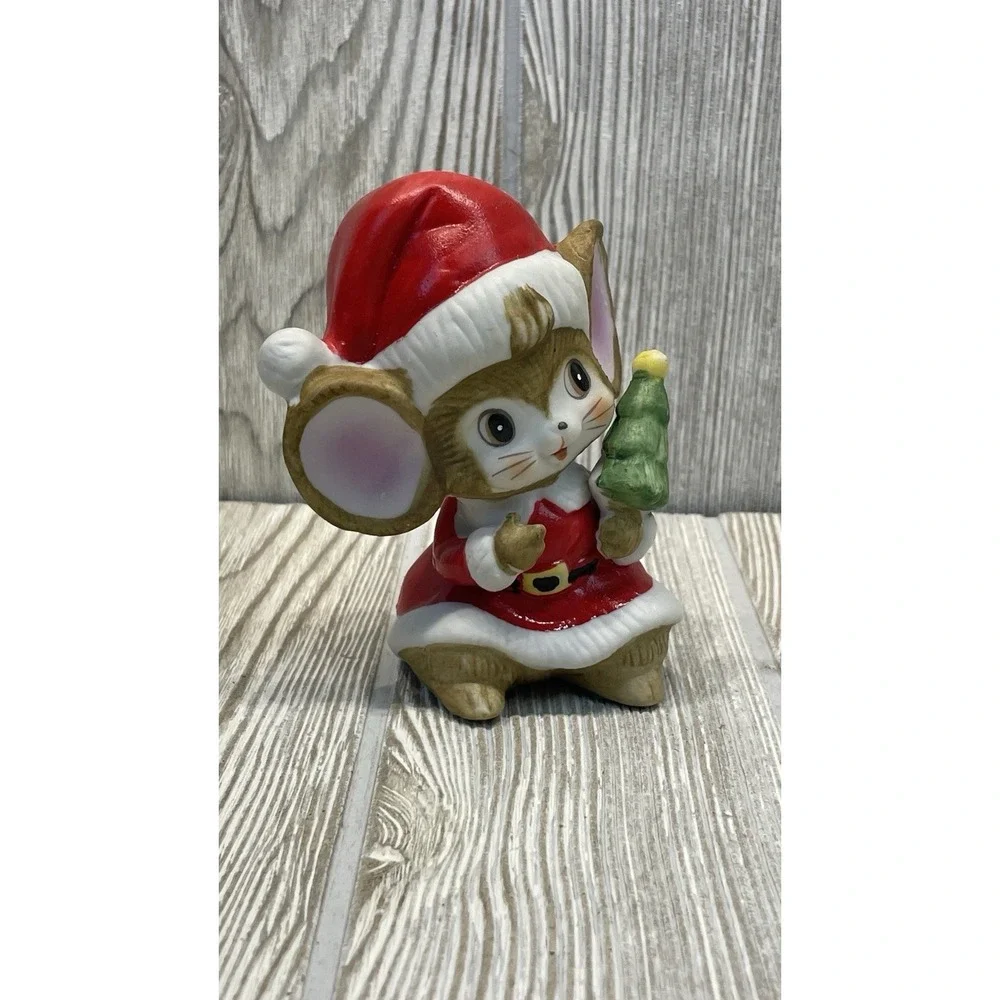 Vintage #5405 Homco Christmas Mice Figurines Ceramic Holiday Decor